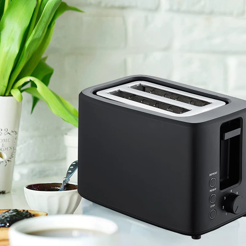 Easy Use Kitchen Bread Toaster Maker Multifunction Defrost Reheat Cancel 2 Slice Toaster With Bun Warmer