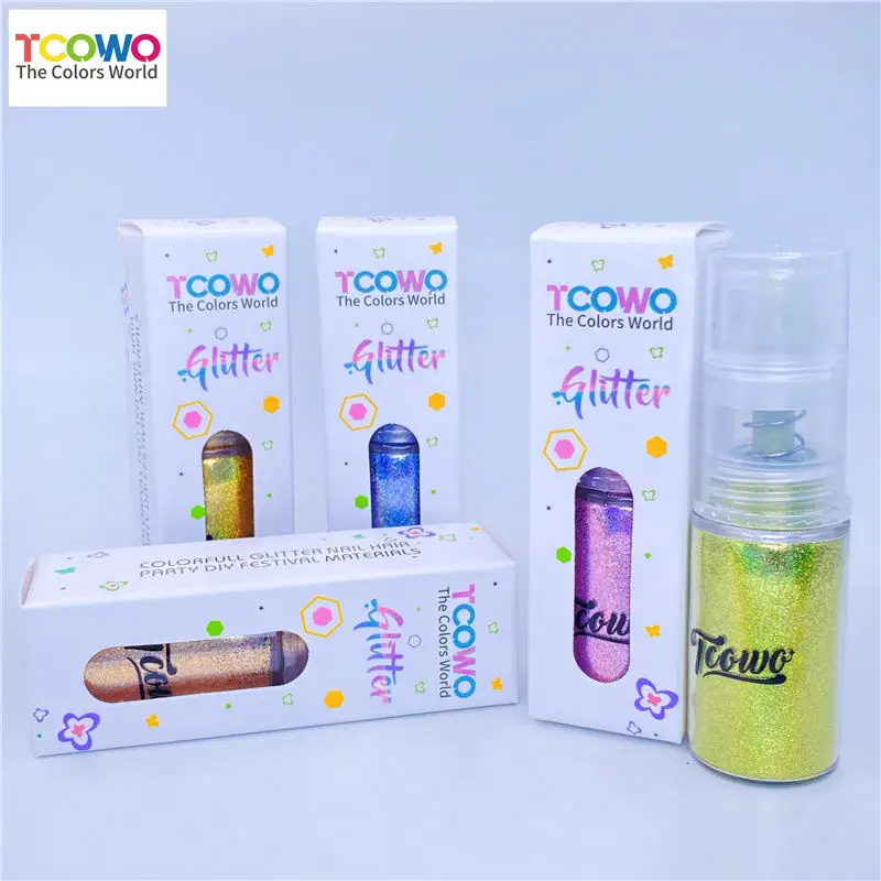 High Gloss Holographic Fine Glitter Ombre Spray For Nails And Hair Beautify Wedding Party Nightclub Makeup Body Art DIY