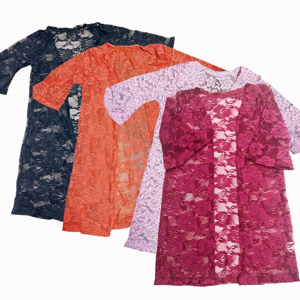 
Mommy and Me Mother and Baby Girls matching outfifts super soft stretchy bell sleeve long lace knit duster kimono cardigan 