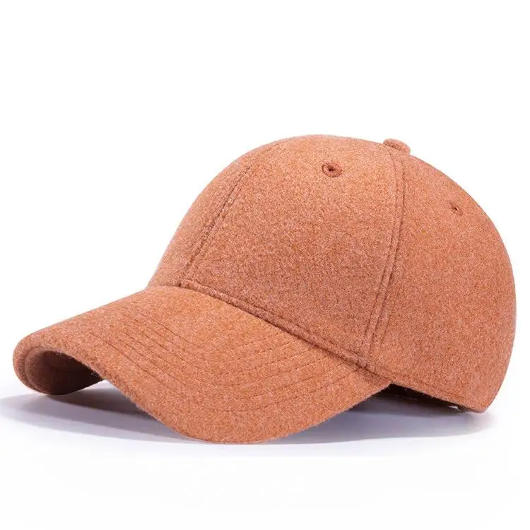 Custom Logo High Quality 6 panel cashmere baseball cap Wool cap for men