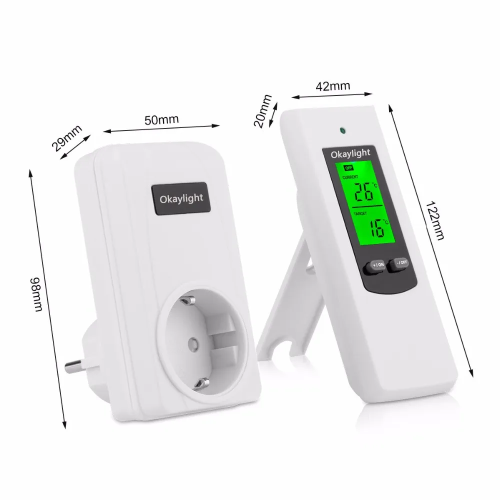Automatic digital  temperature control socket Wireless room Thermostat  LCD display for heater and cooling