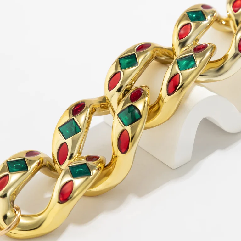 Personalized Exaggerated Colorful Oil Drip Acrylic Chunky Chain Necklace for Women Fashion Hip Hop Party Jewelry Accessories