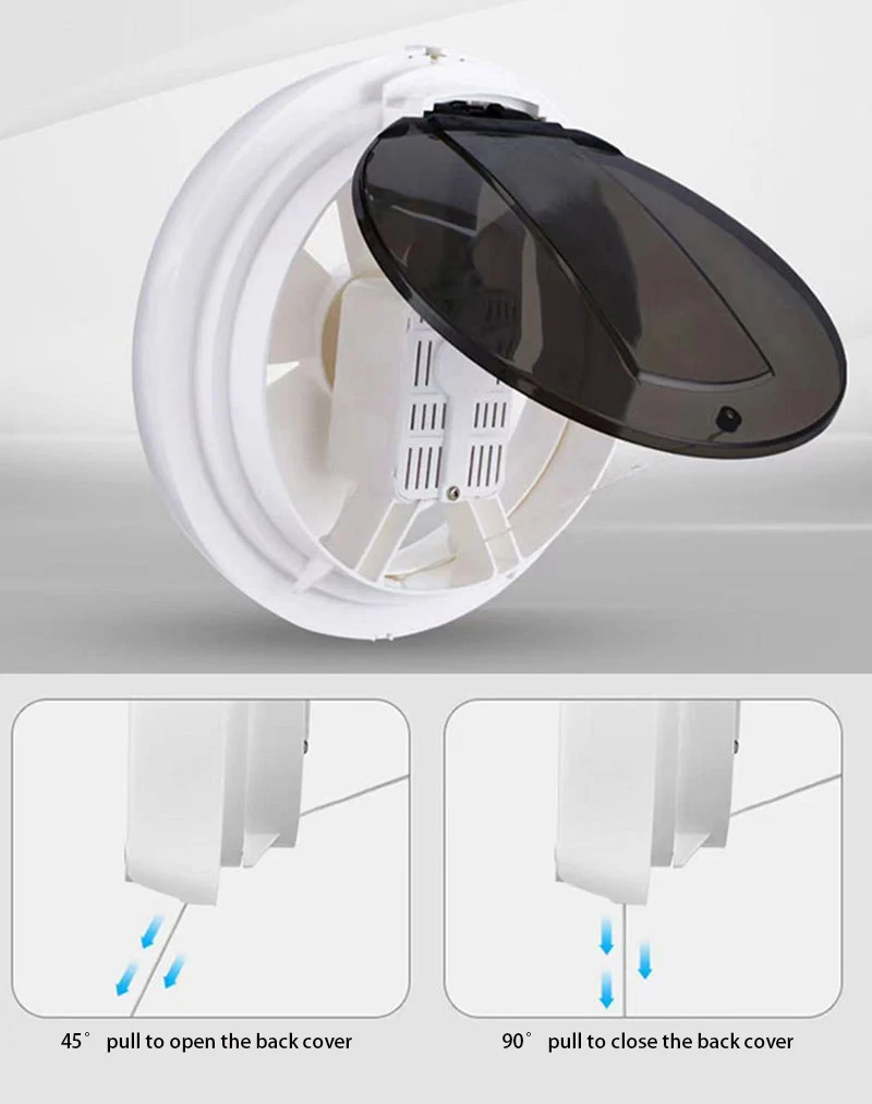 20W 35W Low Noise Glass Louver Extractor Ventilation Fan Wall Mount Home 700 Cfm Exhaust Fan For Kitchen