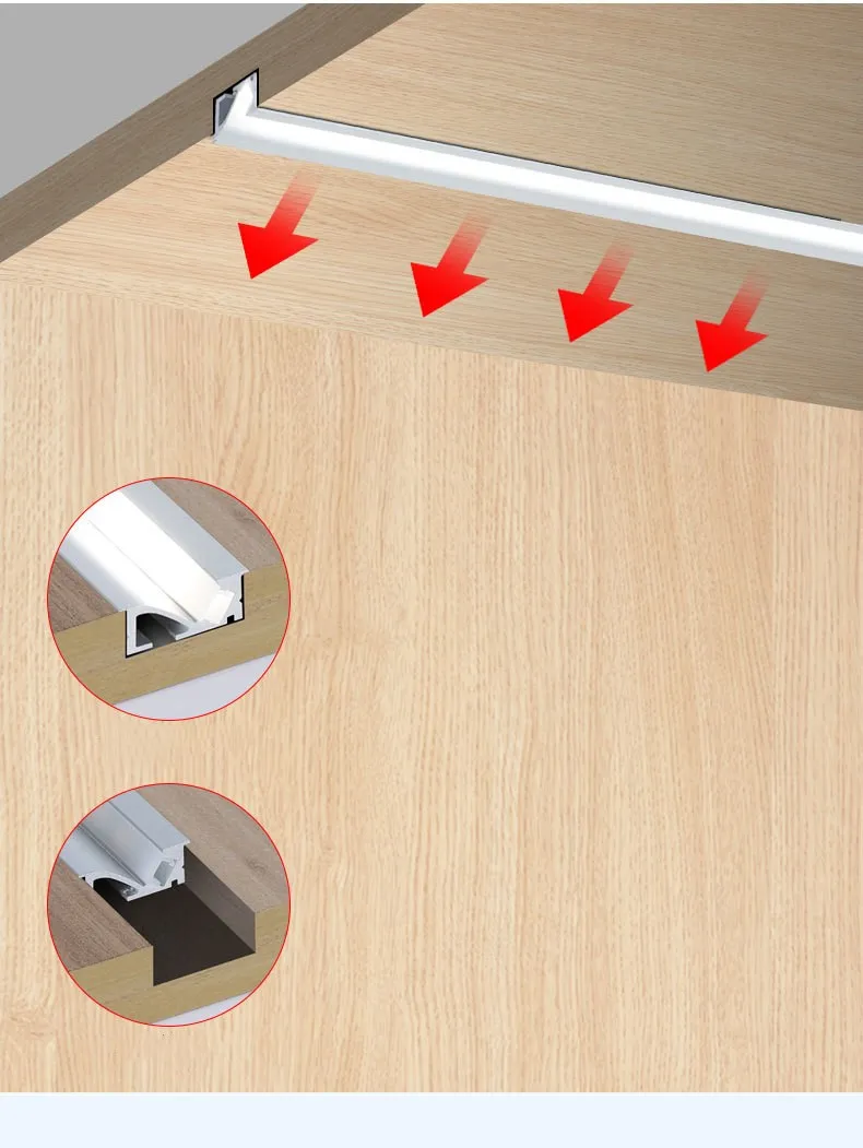 45 degree linear light oblique under cabinet led light embedded led light with wine display cabinet lamp