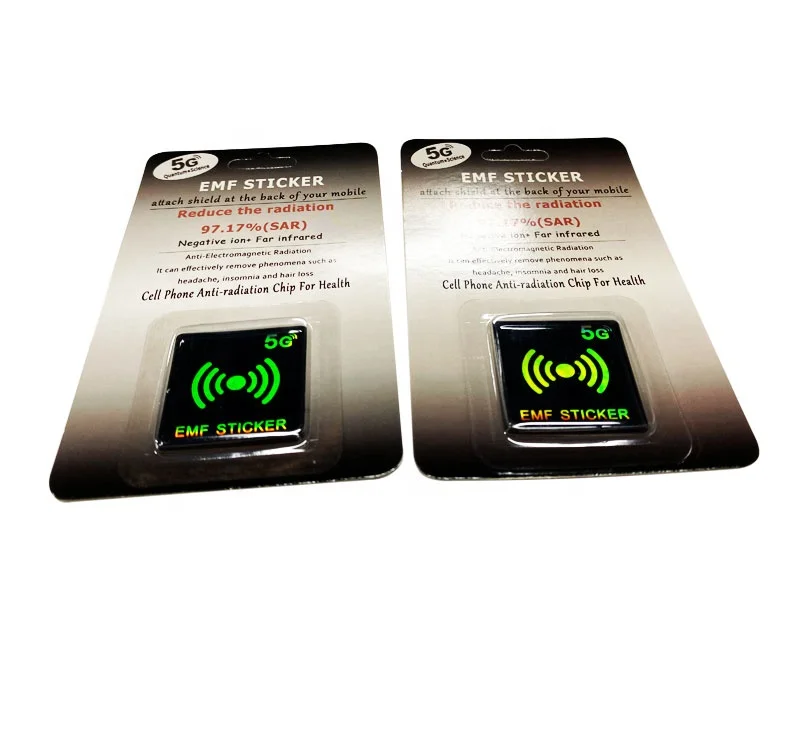 Custom Logo Negative Ions EMF Protection Mobile Phone 24K Gold Anti Radiation Sticker for Mobile Phone