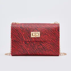 New fashion lock small square handbag shoulder messenger simple chain pattern women crossbodyl bag