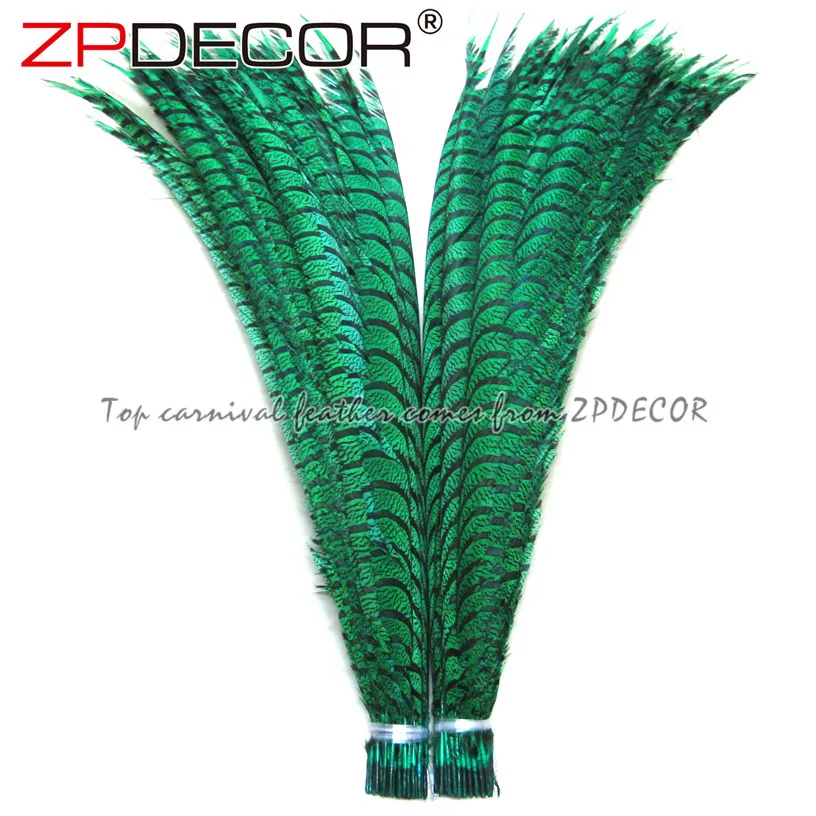  Ведущий поставщик ZPDECOR оптовая продажа 80-90 см окрашенное длинное женское перо в виде зебры фазаньского хвоста для карнавальных