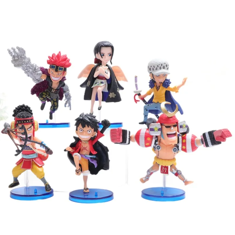 New Arrival one pieces 6-piece Luffy  FRANKY Usopp Eustass Kid Trafalgar D. Water Law action figure set