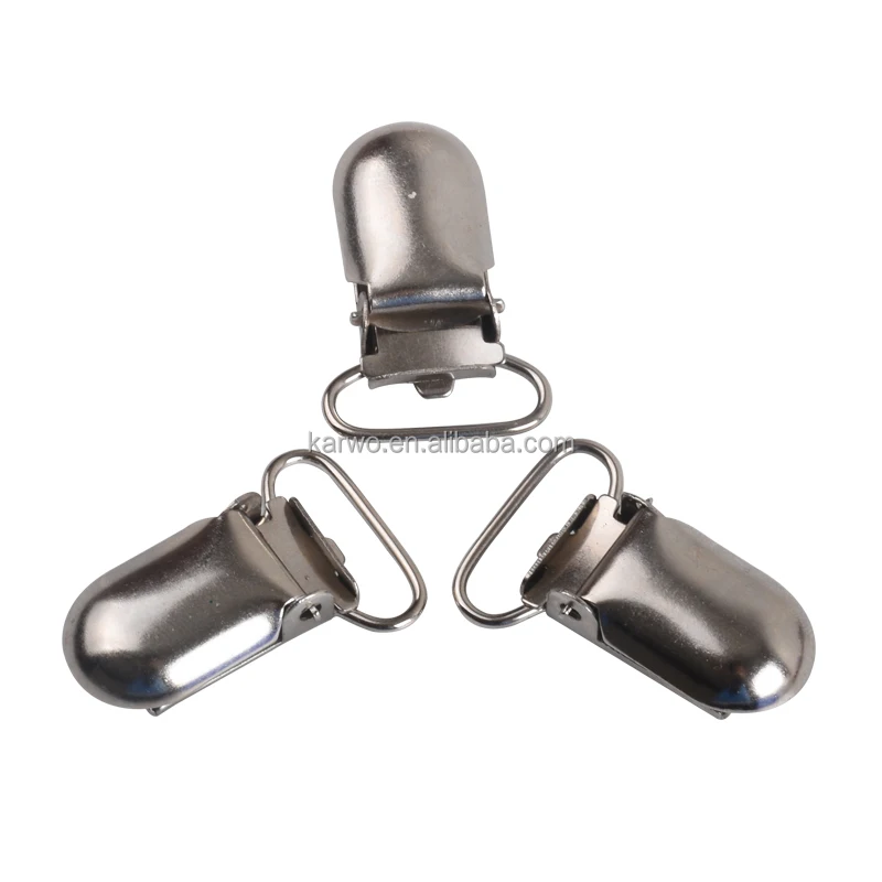 New Baby Pacifier Holder Clip Suspender Clip Custom Logo Metal Suspender Clips Buckle for Suspender Belts