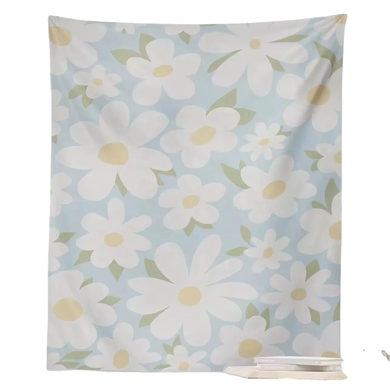 Mandala Tapestry Wall Hanging Bohemian Hippie White Tapestry Sketched Floral Print Tapestries for Home Bedroom Wall Deco