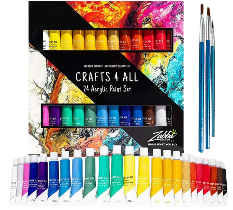 
Crafts 4 ALL Acrylic 24 Colors Non-Toxic 12ml Acrylic Paint Set Without Any Personal Brand 