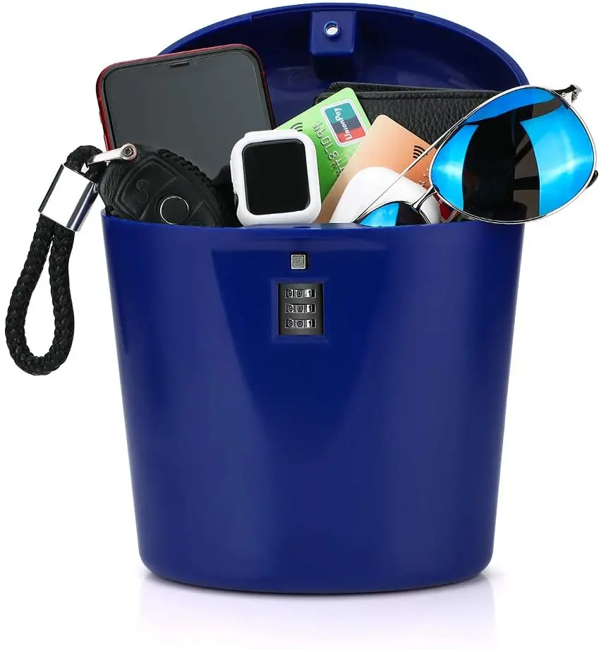 Portable Indoor/Outdoor Lock Box Safe with Key and Combination Access Heavy-Duty Travel Lock Box Safe