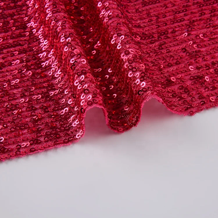 2024 New fashion cheap wholesale price 95%polyester 5%spandex white red glitter patterns fancy embroidery jacquard sequin fabric