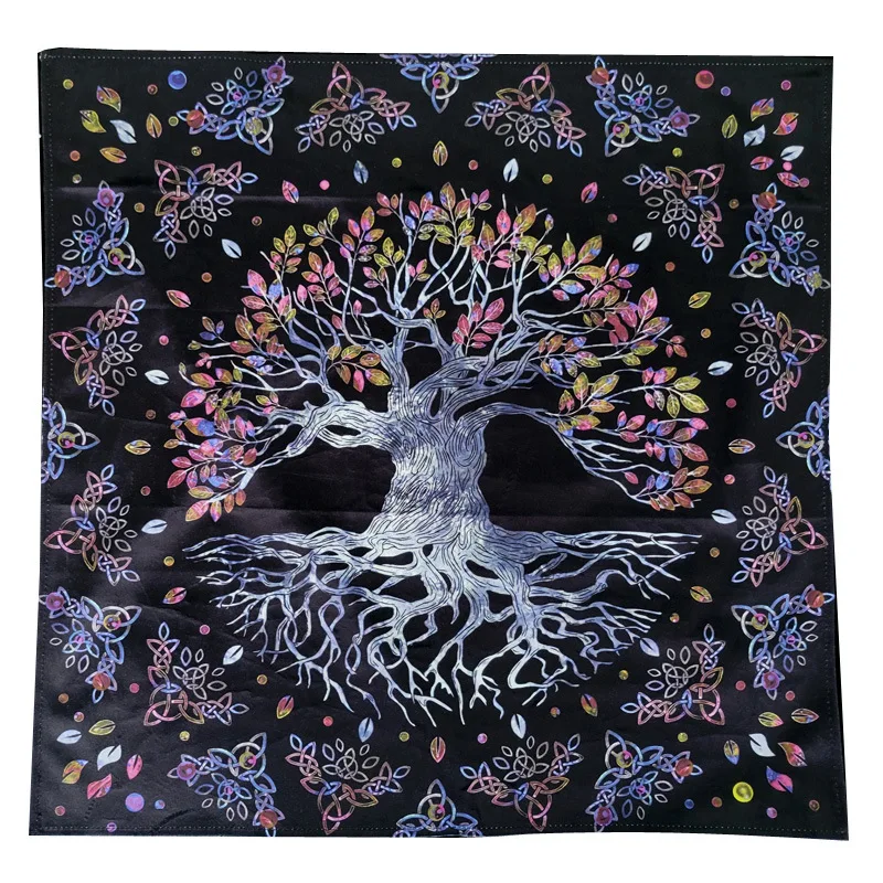 2023 Life Tree Winter Edition Dutch Velvet Tarot Square Home Table Cloth 64cm Colorful Tarot  Tablecloth