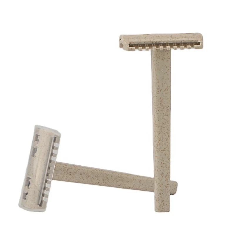 Eco-friendly Wheat Straw  Disposable Medical Razor Single  Prep Razor Blade with comb
