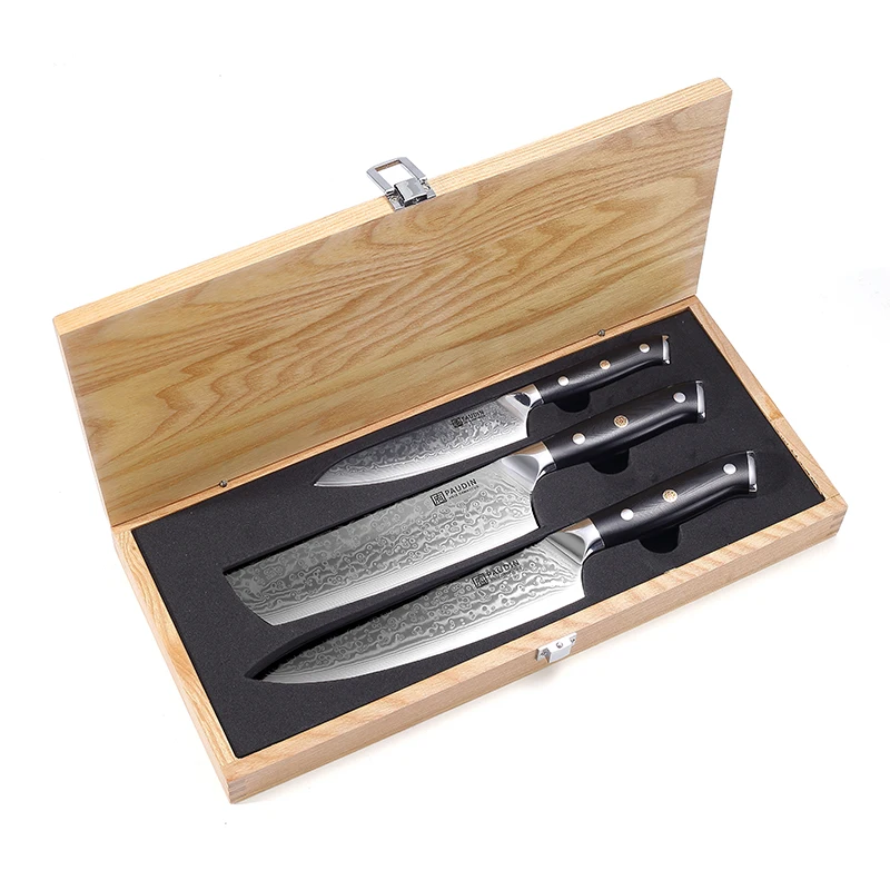 Premium Knives 3PCS Damascus Steel 8/7/5 Inch Kitchen Damascus steel Knife Set Chef Knife Set With G10 Handle