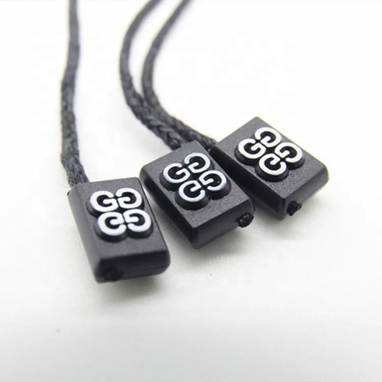 Custom Embossed Name Logo Garment Hang String Seal Plastic Tag