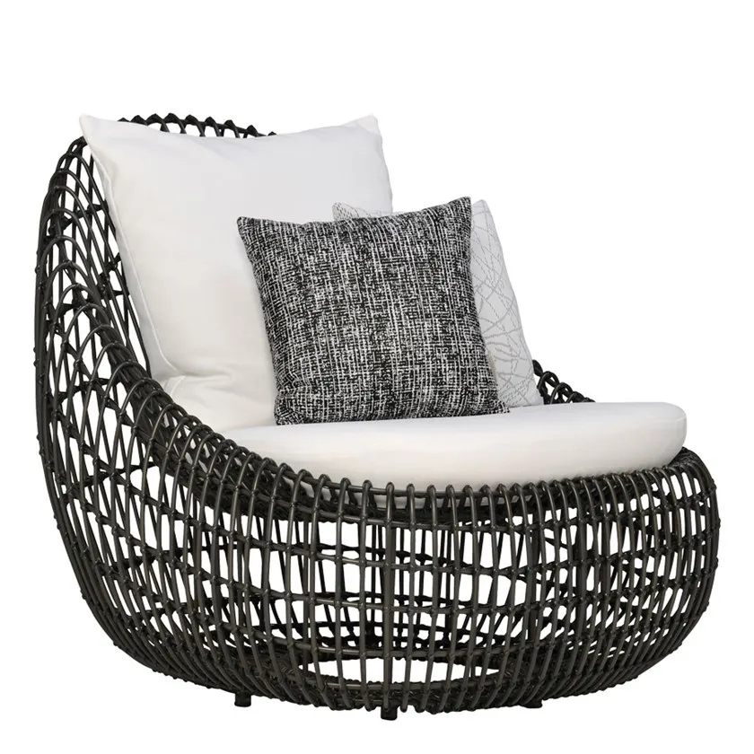 Durable metal frame wicker chair sofa garden outdoor courtyard aluminium outdoor sofa lounger