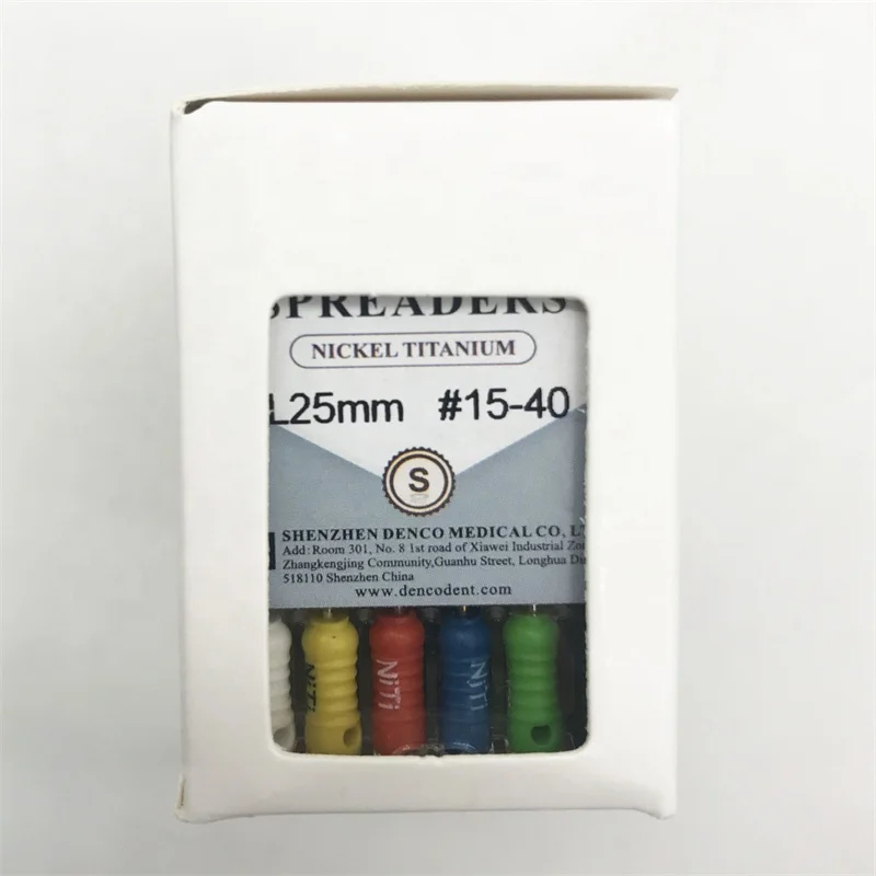 Инструменты для зубных корневых каналов Разбрасыватели рук Denco Niti 25 мм #15-40