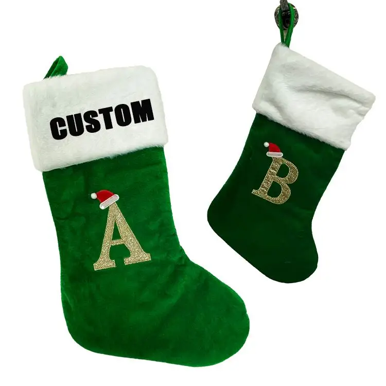 Solid Color Christmas Stockings 2024 new product Free Customized cute little christmas gifts