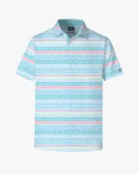 DEOLAX good quality design pattern print 4 way stretch moisture wicking golf wear color combination sports polo shirt