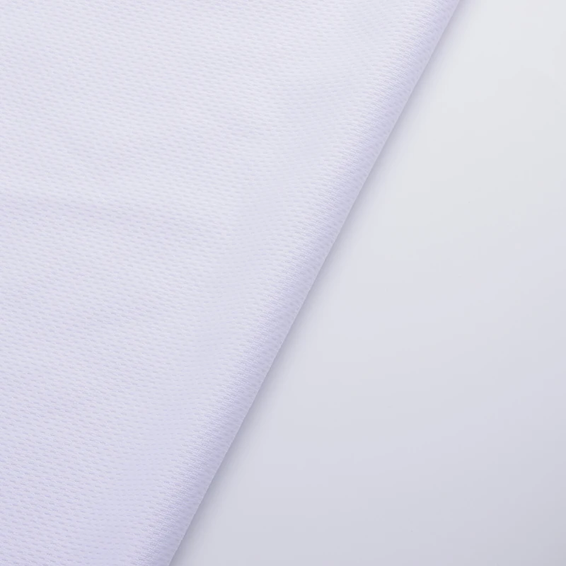 100% polyester 180gsm bird eye mesh sports pants fabric solid color lightweight fast drying double sided wear resistant