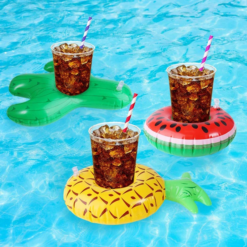 Inflatable Drink Holders Pool Water Float Drink Inflatable Swimming Pool Accessories Cup Coasters for Summer Pool Beach & Wimmin