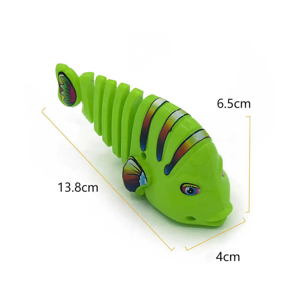 Plastic Wind-Up Fish Toy with Swaying Spring Design for Cats