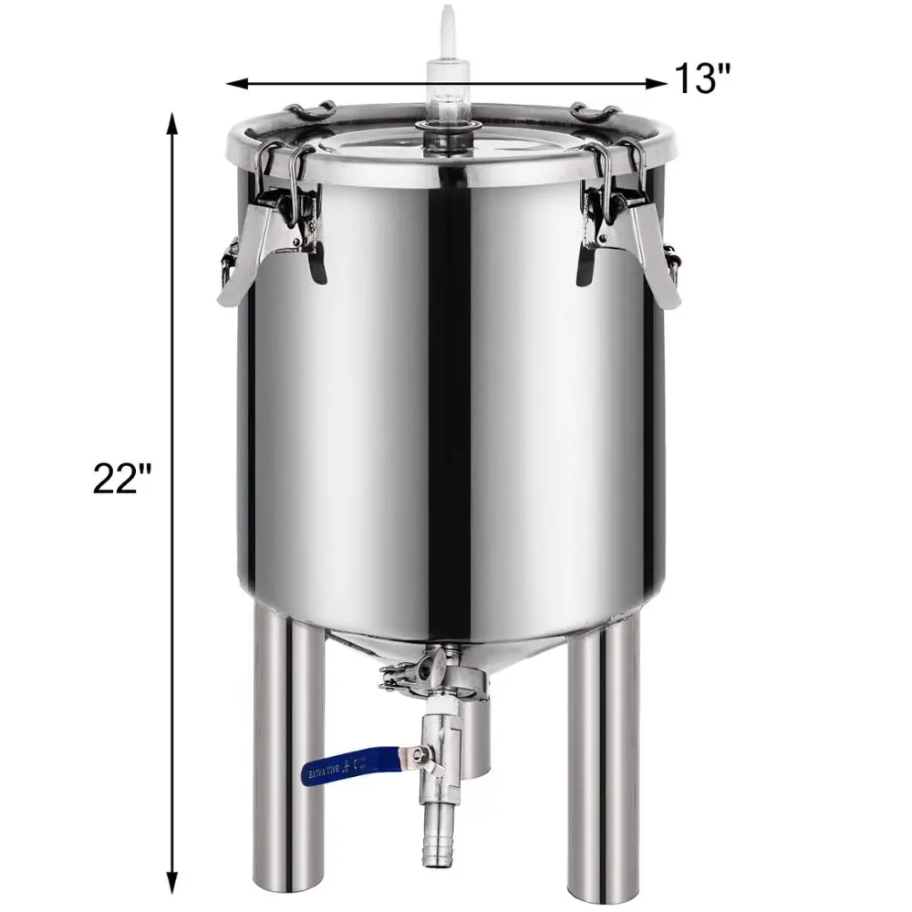 30L Stainless Steel 304  Brew Bucket Beer Fermentor 7.5 Gallon home brew fermentor