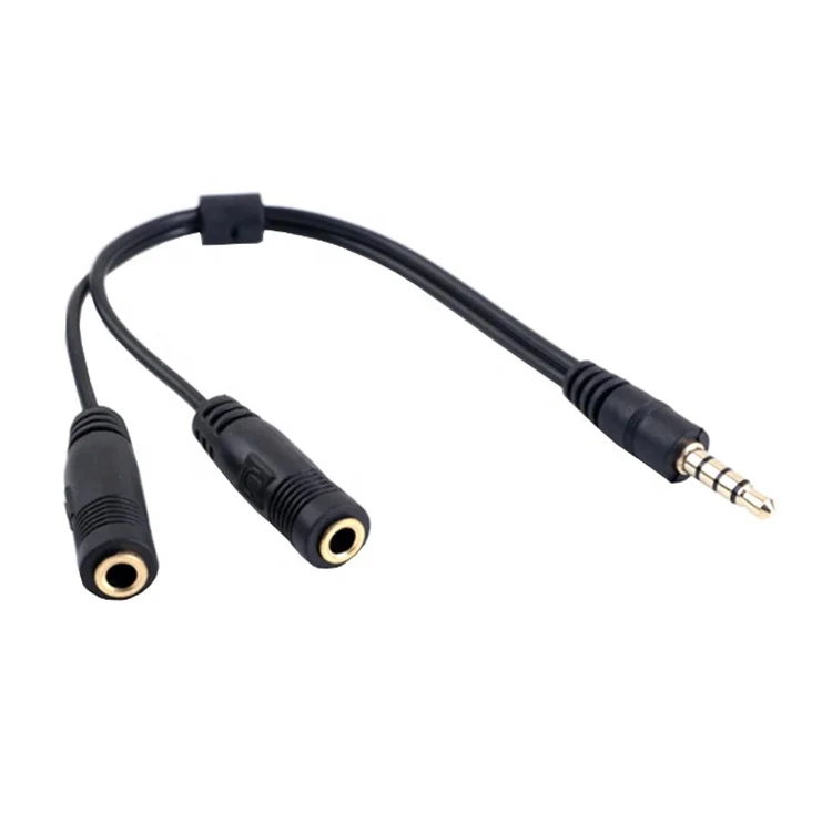 To Earphone Headset + Microphone Adapter PC Stereo TRRS Audio Male 3.5mm Phone 0.2m