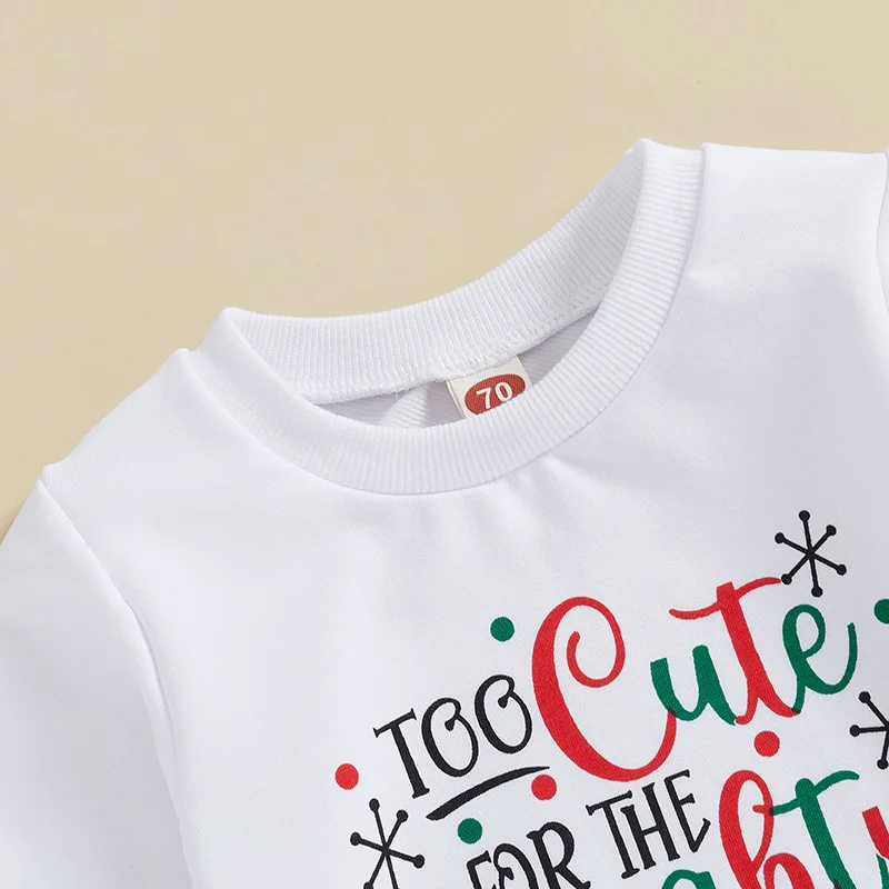 2024 оптовая продажа бутик комплект одежды для девочек толстовка топ и расклешенные штаны с надписью на Рождество одежда