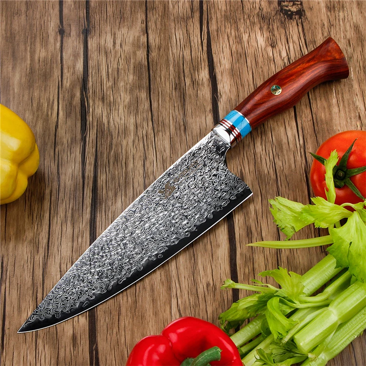 OEM New style 8.4 Inch Handmade Kitchen Knife Damascus Steel Meat Knife