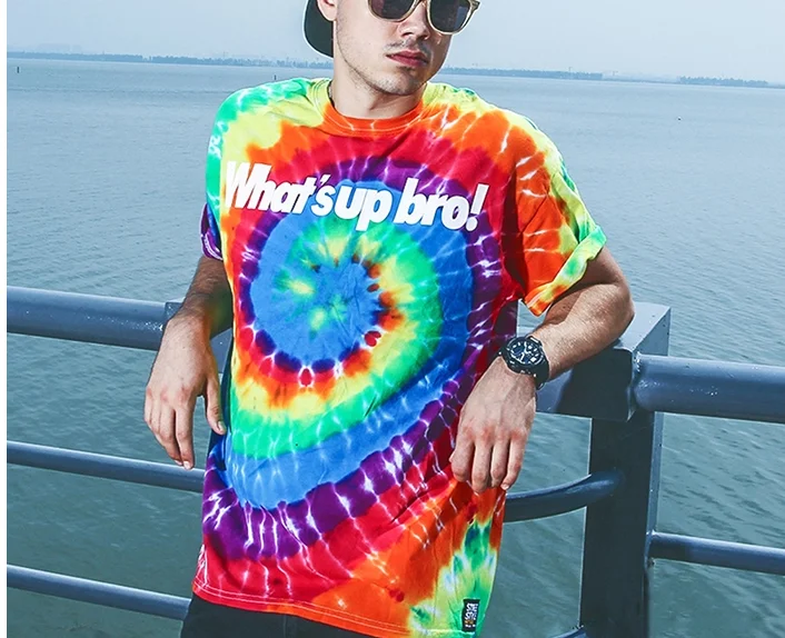 Custom sublimation rainbow 3d tshirts printed dry fit men fitted t shirt