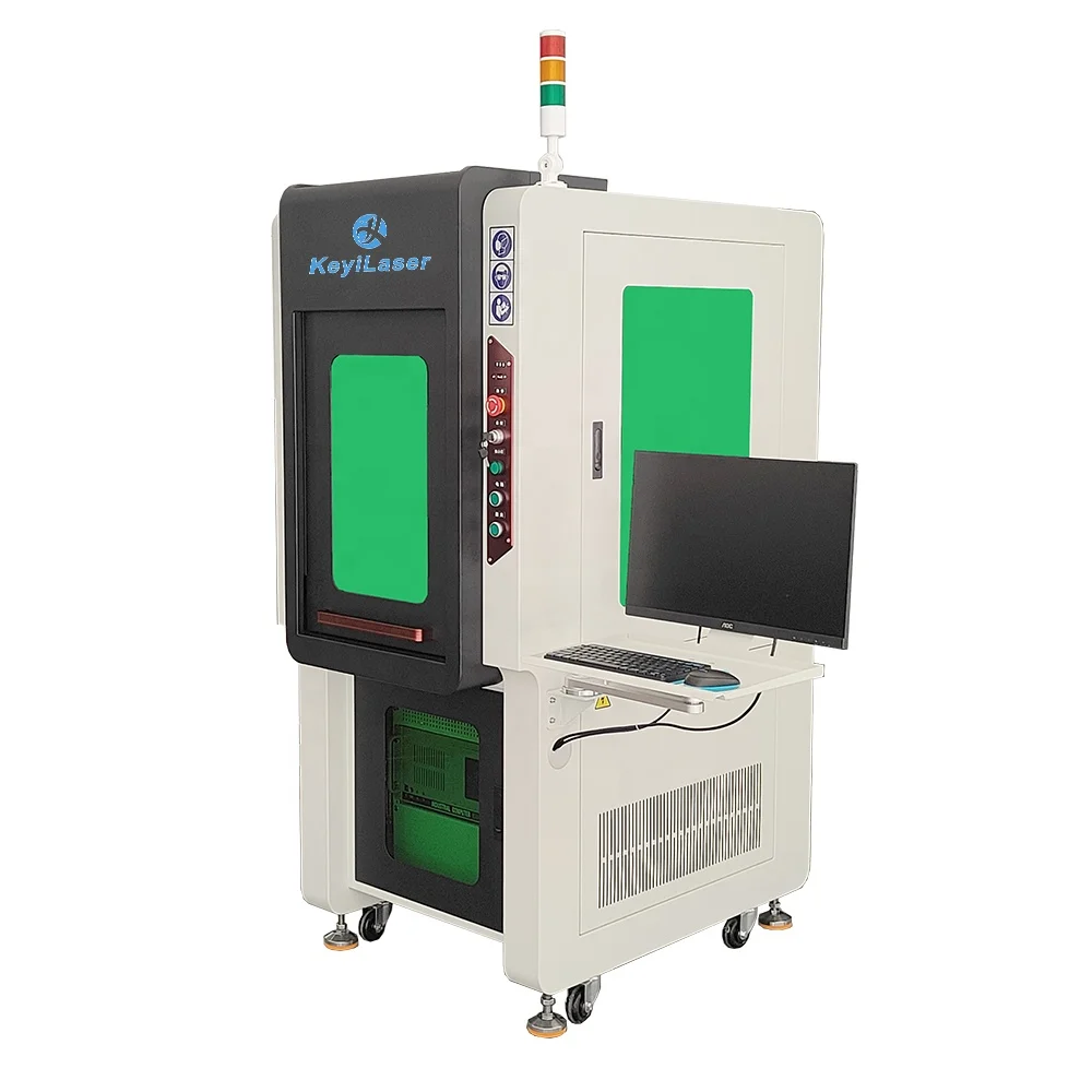KEYILASER Vision Positioning Auto Focus Laser Chip Decapping Machine Enclosed Fiber Marking for