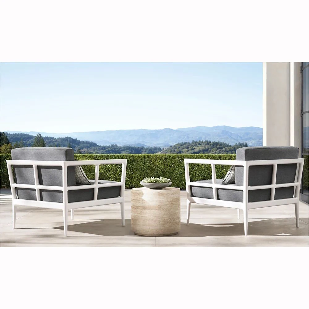 outdoor rh furniture lounge garden single person sofa patio laurel style garden chair