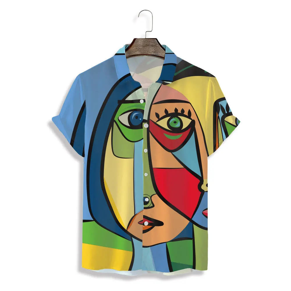 Eco friendly Vintage Hawaiian Printed short sleeve shirts Button Down Shirts