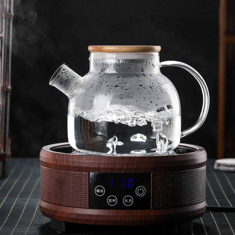 56H Teapot 6-piece set of heat-resistant glass teapot filter health tea kettle set of flower brewing device tea set