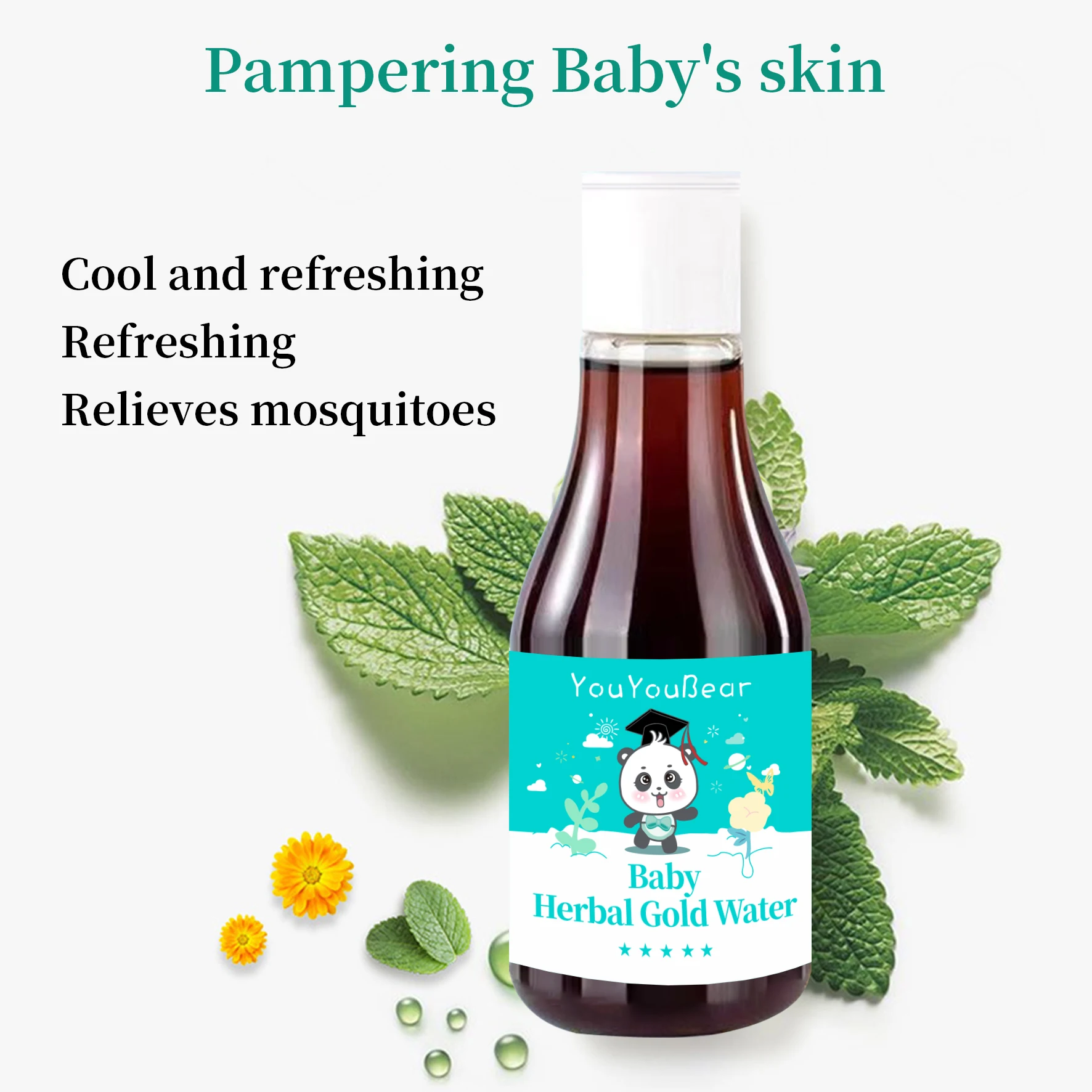 100% Natural Ingredients Baby Herbal Goid Water Applicable to Baby prevent mosquito bites Florida Water