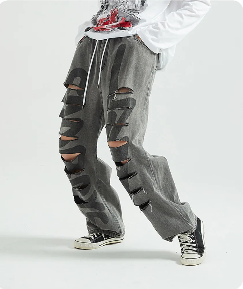 
2021 New Arrival Trending Products Good Price Unisex High Waist Loose Fit Mens Pants Size 