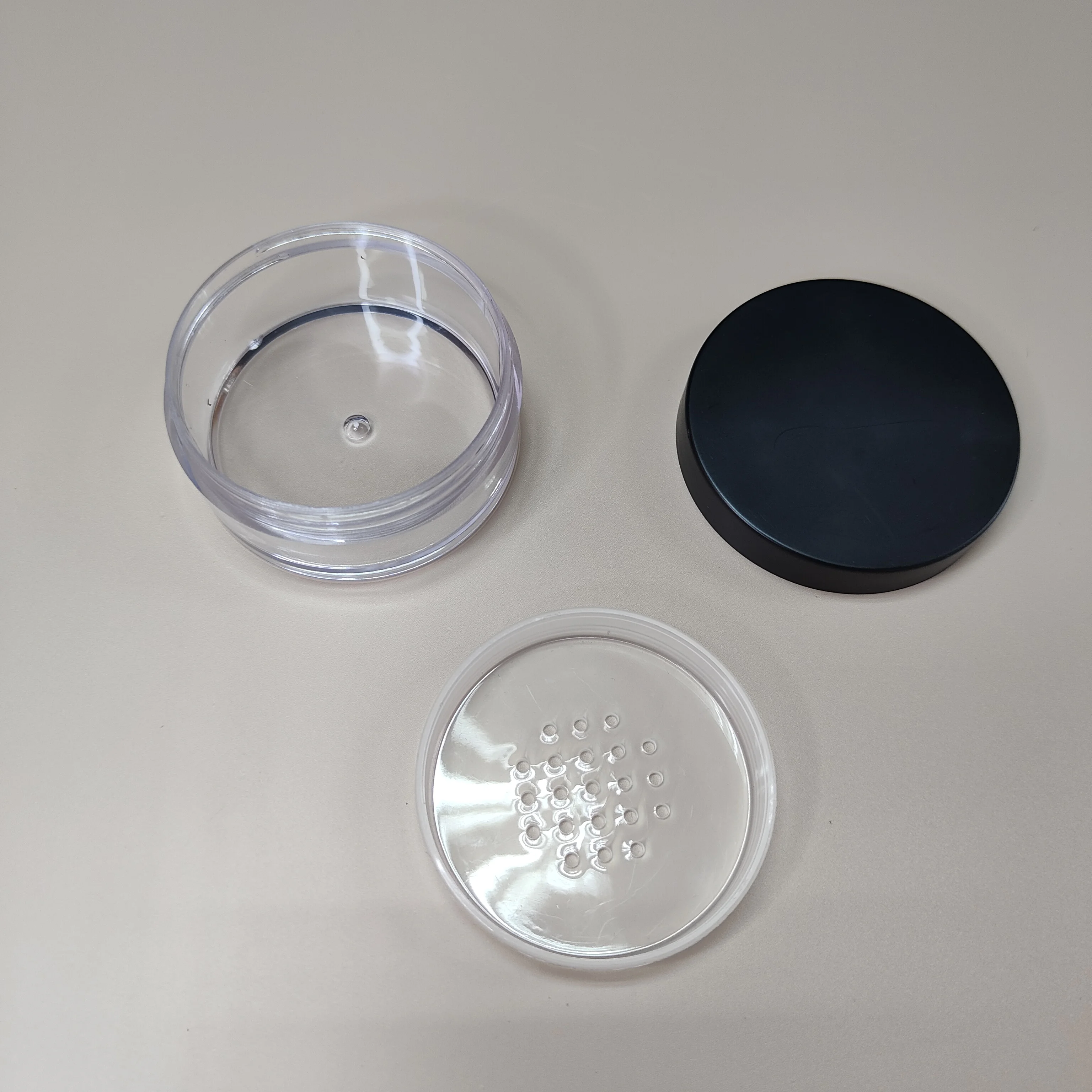 loose powder jar with sifter high quality cosmetic powder puff jar plastic face empty loose powder jar case