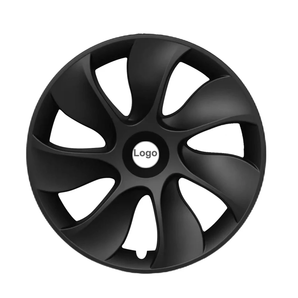 4pcs/set 19 Inch Black Hub Cover fits 2019-2022 Tesla Model Y Replacement Wheel Covers