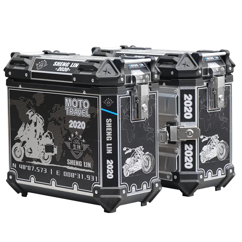 Unique Aluminum Motorcycle Box Top Case Side Bag With Rack