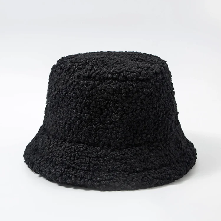 F-4970 new arrival winter faux fur winter bucket hat warm women girl lamb wool soft cap hats for wholesale