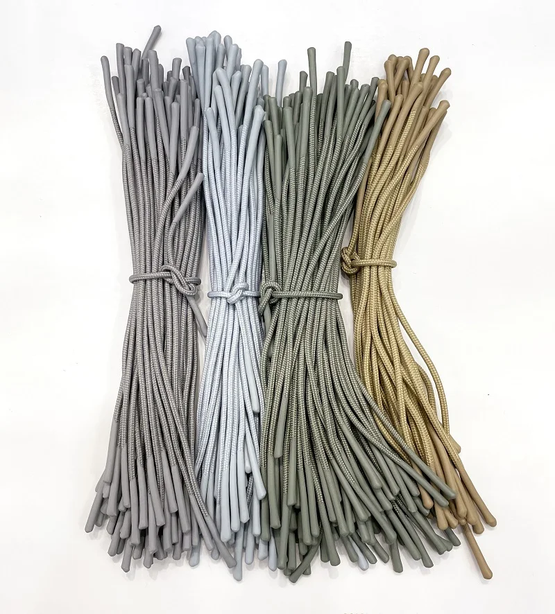 T-068# factory in stock sport silicone zipper puller string DIY backpack clothing accessory solid color rubber zipper pull cord