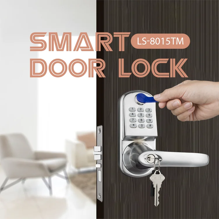 Locstar Smart TM Card Code Hidden Cylinder Intelligent Password Door Lock Interior Door Locks