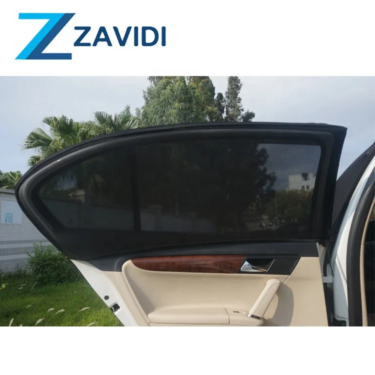 black universal stretch side windows auto mesh sun shade car window curtain cover