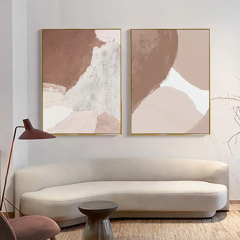 Modern Painting Simple Nordic Abstract Wabi-sabi Style Handpainted Texture 0il Painting