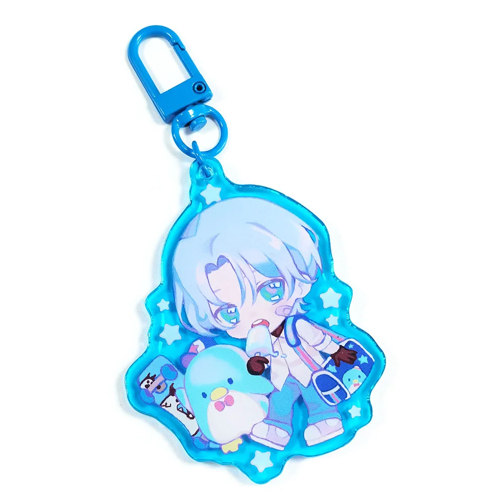 Custom translucent shiny acrylic epoxy charm gradient resin acrylic keychains