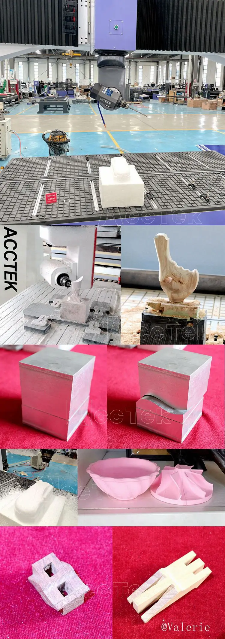 5 Axis Cnc Router Machine With 10kw Spindle C axis 360 degree For Wood Metal And Foam Carving