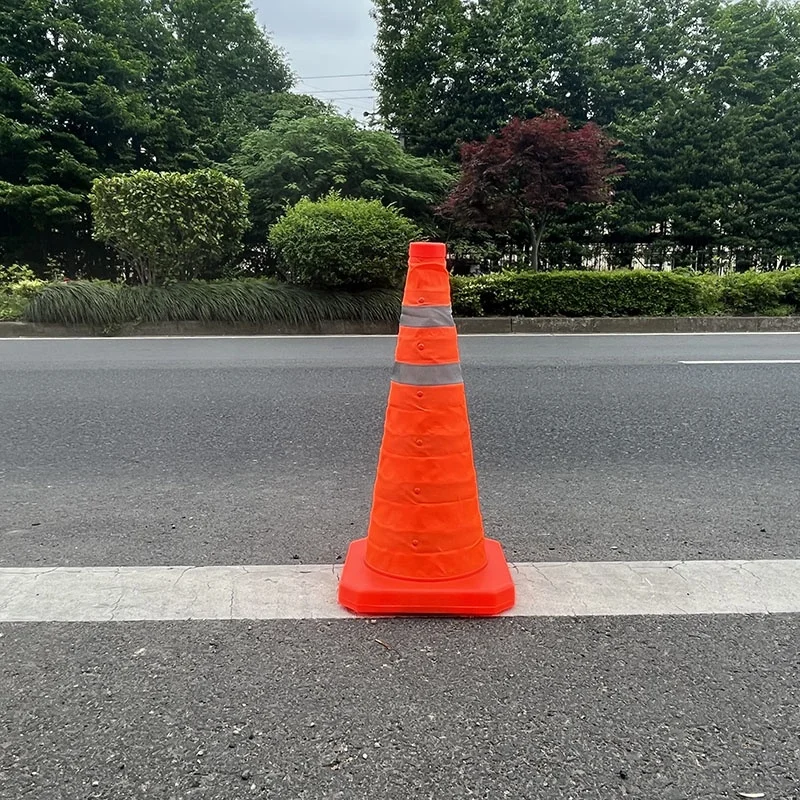 50cm Hot Selling Roadway Portable Reflective Collapsible Folding Traffic Road Safety Cones